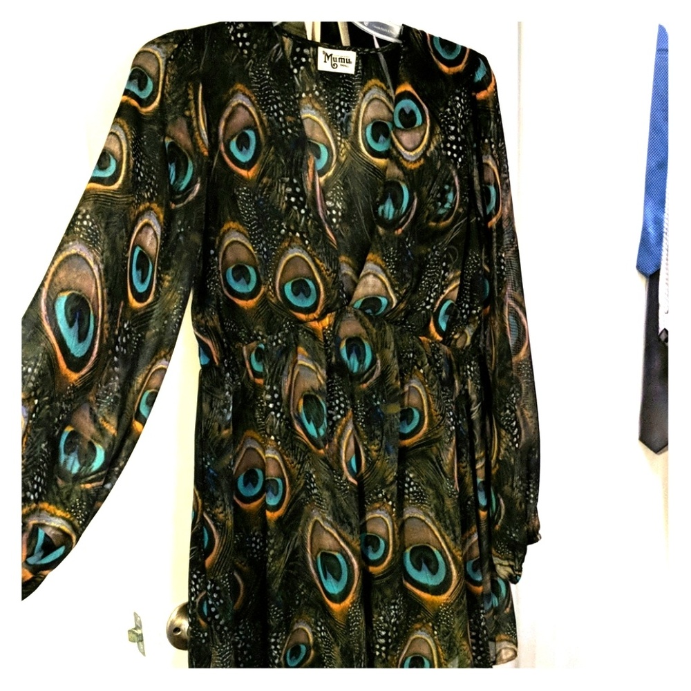 Peacock mini dress. Worn once.